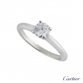 Cartier 1895 Diamond Ring in Platinum 0.51ct G/VS1 B&P N4163600